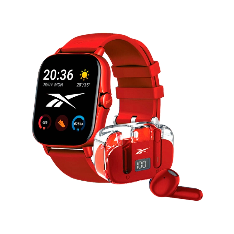 Reloj Inteligente Reebok Smatwatch Sport + Auriculares Rojo RBK-BDST-R Art.LREEB0020